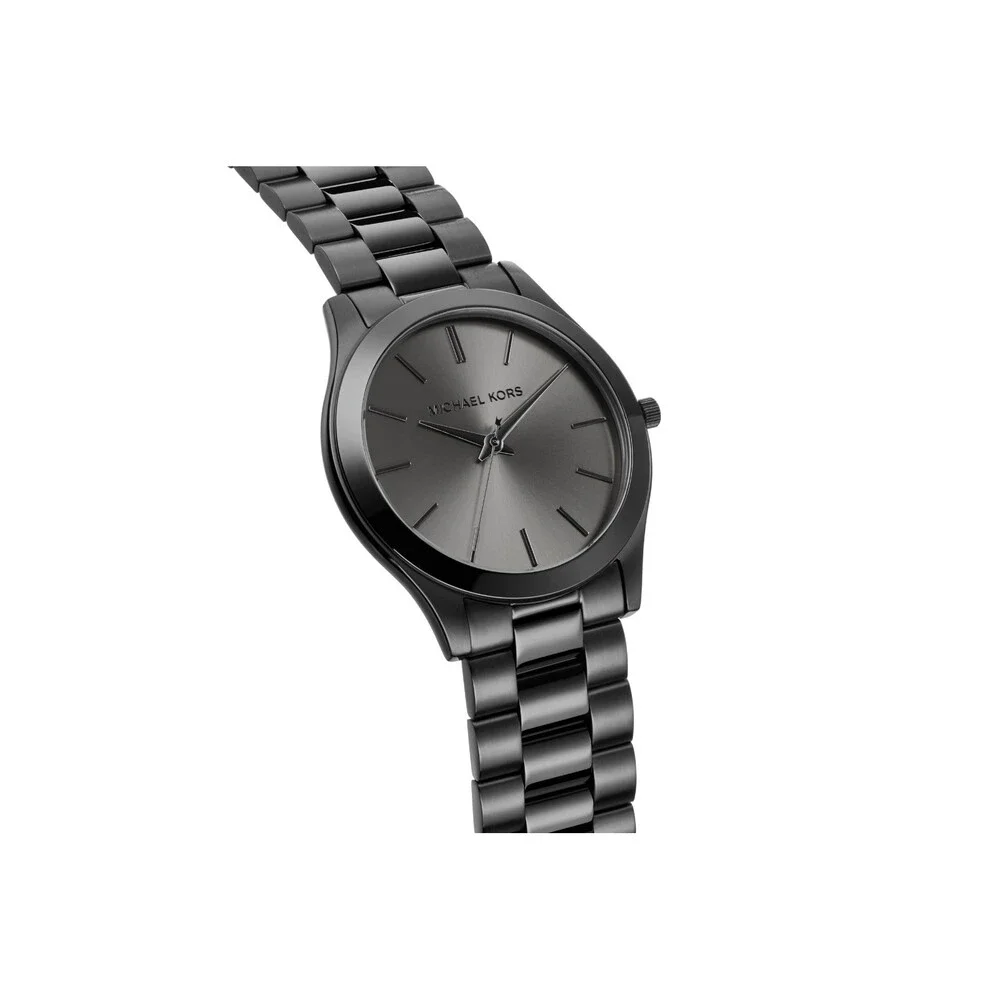 Michael Kors Men's Watch Slim Runway Three-Hand Black Stainless Steel Mens Watch - Picture 3 of 5